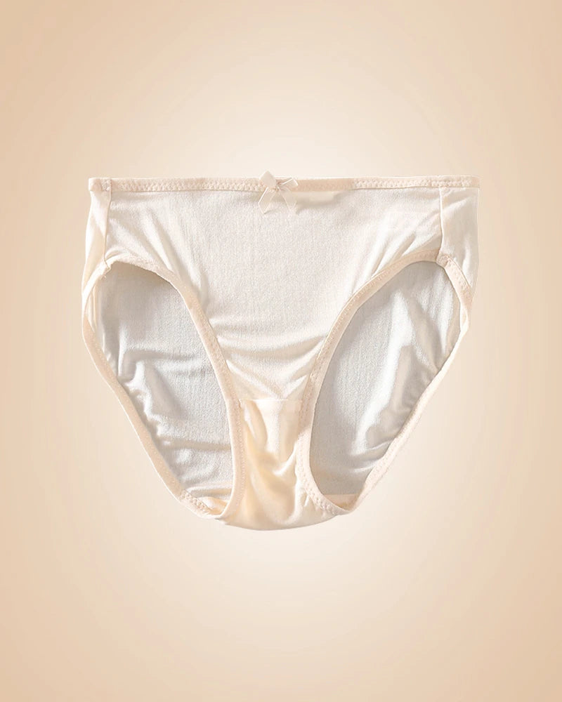 Skin-Friendly Kids Girl Silk Panties, Beige