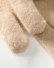 Soft Cashmere Knit Gloves, Beige