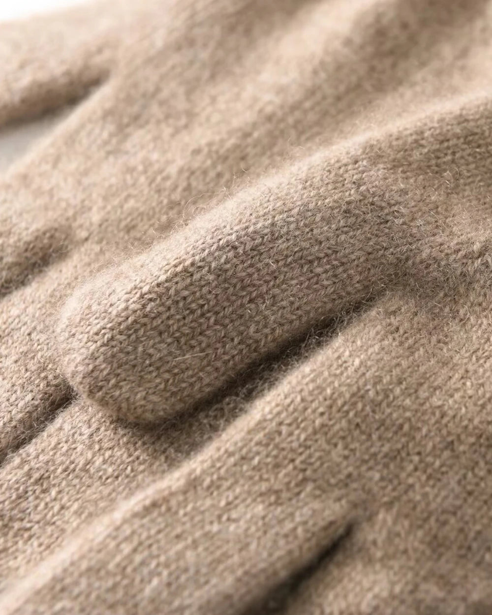 Soft Cashmere Knit Gloves, Brown