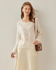 Loose Cashmere Chevron Sweater