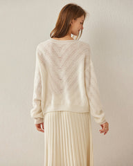 Loose Cashmere Chevron Sweater