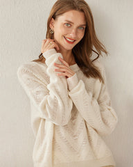 Loose Cashmere Chevron Sweater