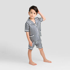 Stripe Kids Silk Pajama Short Set
