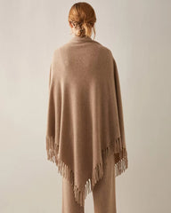 Triangular Tassel Cashmere Scarf, Camel