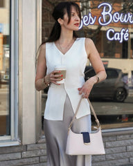 40 Momme Silk Blazer Vest, White