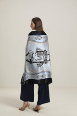 Vintage Silk Scarf, Black