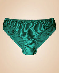 Women's 100% Silk Panties, Dark Green