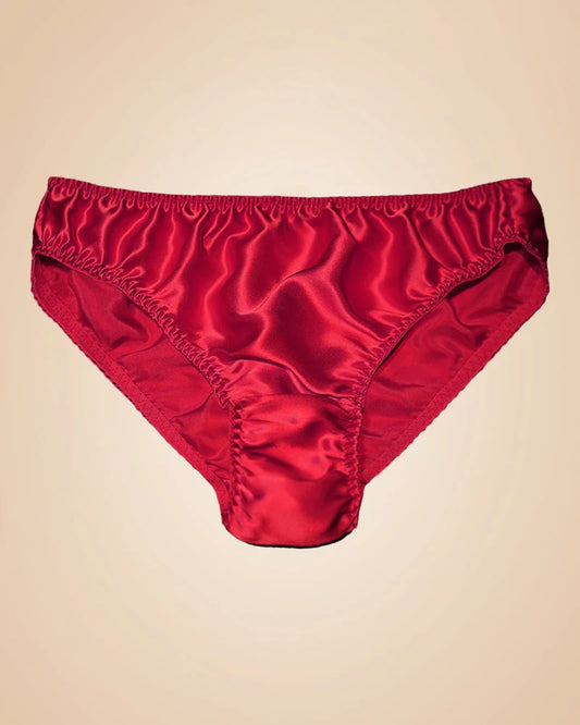 Women's 100% Silk Panties, Red