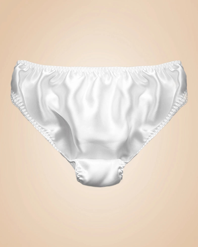 Women's 100% Silk Panties, White
