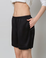 Women's Silk Pajama Shorts, Black