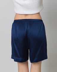 Women's Silk Pajama Shorts, Navy