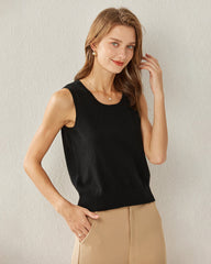 Women's Cashmere Tank Top, Black