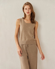 Women's Cashmere Tank Top, Camel
