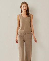 Women's Cashmere Tank Top, Camel