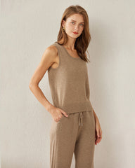 Women's Cashmere Tank Top, Camel