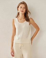 Women's Cashmere Tank Top, White