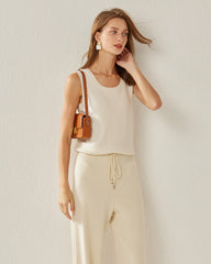 Women's Cashmere Tank Top, White
