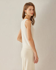 Women's Cashmere Tank Top, White