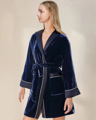 Women's Hooded Silk Velvet Robe