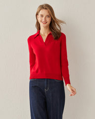 Women's Polo Collar Cashmere Sweater