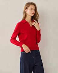 Women's Polo Collar Cashmere Sweater