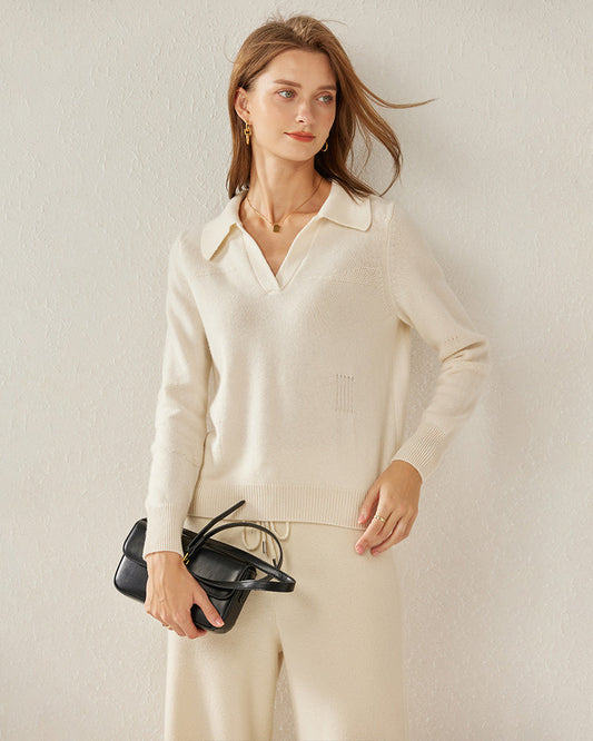 Women's Polo Collar Cashmere Sweater