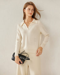 Women's Polo Collar Cashmere Sweater
