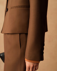Women's Wool Fitted Blazer, Caramel
