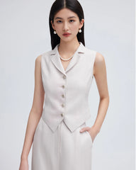 32 Momme Silk Lapel Collar Waistcoat