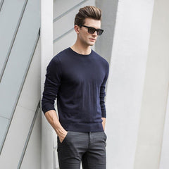 Crew Neck Cashmere Sweater for Men
