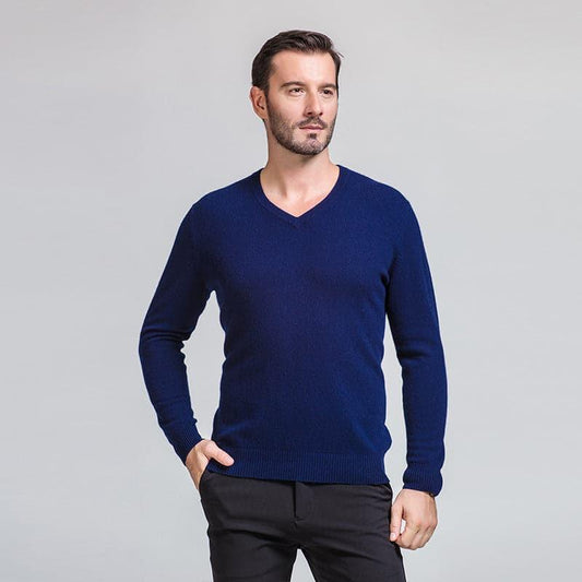 Men's V Neck Cashmere Sweater