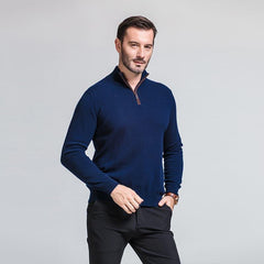 Men's Cashmere Quarter Zip Pullover