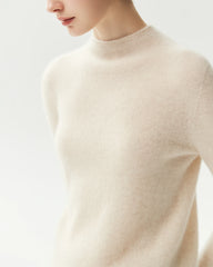 100% Pure Cashmere Funnel Neck Knit Top