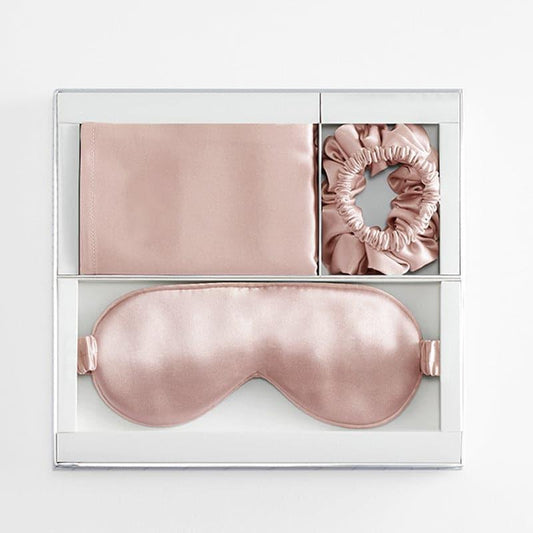 Silk Travel Suit 3 PCS Scrunchy Pillowcase And Eyemask