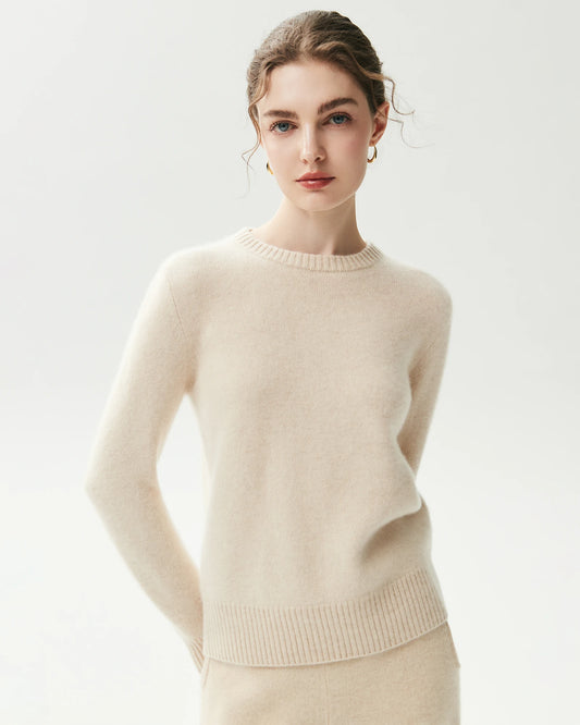 100% Cashmere Basic Crew Neck Pullover