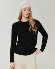 100% Cashmere Basic Crew Neck Pullover