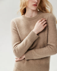 100% Cashmere Basic Crew Neck Pullover
