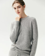 100% Cashmere Basic Crew Neck Pullover