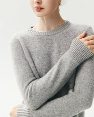 100% Cashmere Basic Crew Neck Pullover