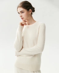 100% Cashmere Basic Crew Neck Pullover