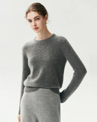100% Cashmere Basic Crew Neck Pullover