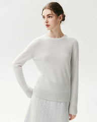 100% Cashmere Basic Crew Neck Pullover