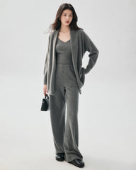 100% Cashmere Belted Shawl Collar Cardigan