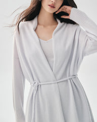 100% Cashmere Belted Shawl Collar Cardigan