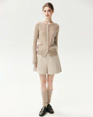 100% Cashmere Cable-Knit Cardigan with Heart Buttons