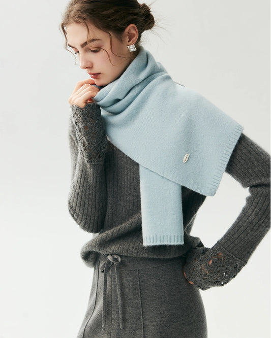 100% Cashmere Classic Knit Scarf