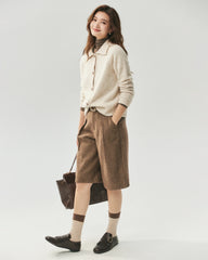 100% Cashmere Collared Speckled Cardigan