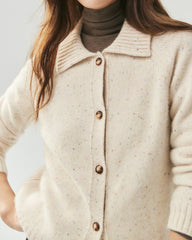 100% Cashmere Collared Speckled Cardigan