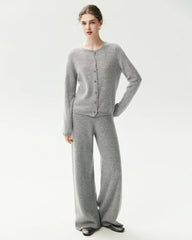 100% Cashmere Crewneck Button-Down Cardigan