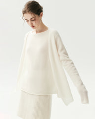100% Cashmere Faux Two-Piece Layered Sweater